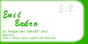 emil bakro business card